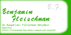 benjamin fleischman business card
